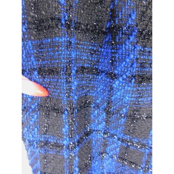 SO Goods For Life Skirt Womens 1 Blue Black Plaid Tweed Mini Zip Detail Juniors - Picture 6 of 10
